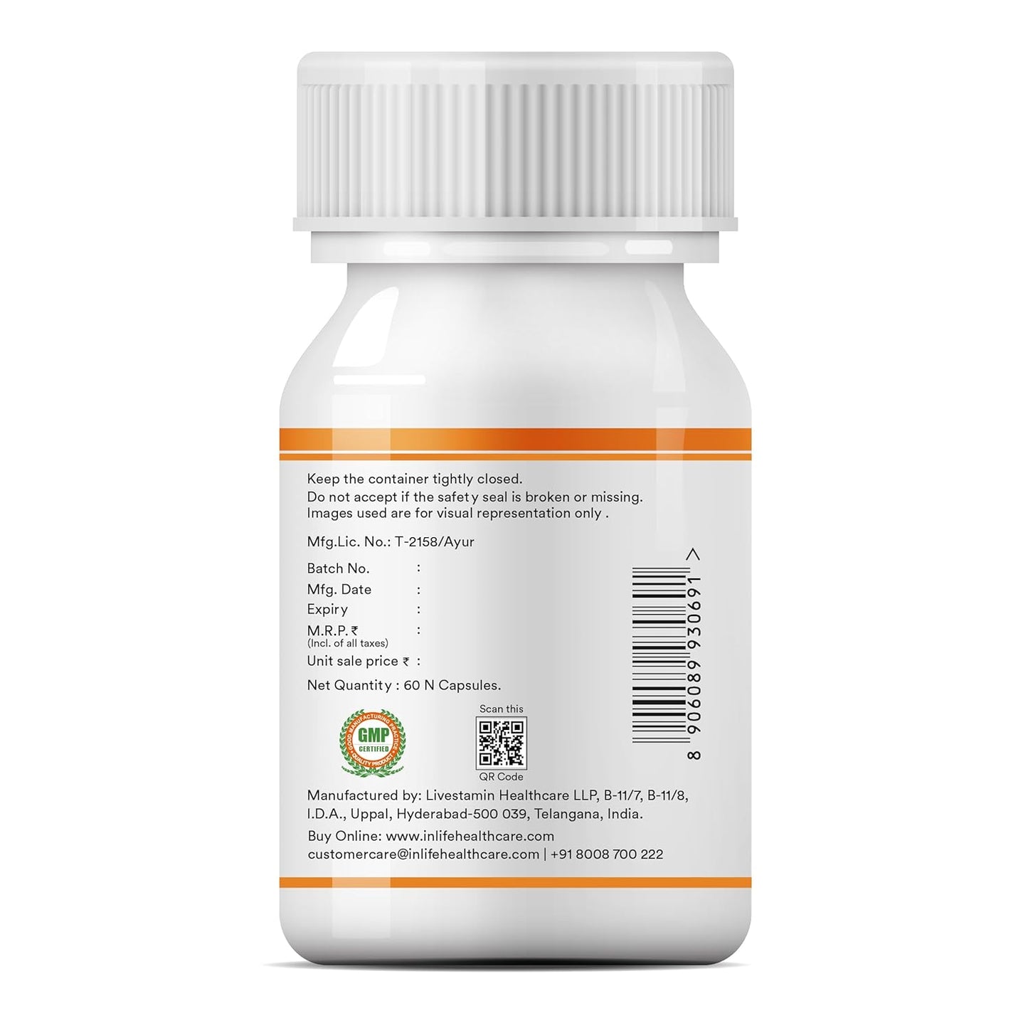 INLIFE Curcumin C3 Complex (95% Curcuminoids) 500 mg Turmeric with BioPerine (Piperine) Extract Supplement 5 mg - 60 Capsules (Pack of 1)
