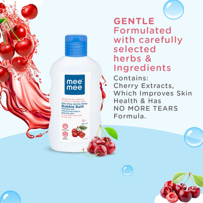 Mee Mee Baby Body Wash 200ml with Cherry & Fruit Extracts | Tear-Free, Mild & Moisturizing | Paraben-Free, Dermatologically Tested, pH Balanced | Gentle Head-to-Toe Bubble Bath for All Skin Types