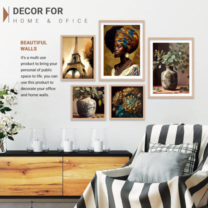 Modern Art WALL Framed Painting | Big Aesthetic Flowers WALL Framed Paintings for Living Room Bedroom Wall Decor (ART-7, 13W x 17L INCH)