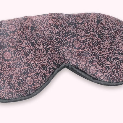 Friends of Meditation 100% Mulberry Silk Eye Mask, Super Smooth Sleep Mask and Blind Fold (Red Print)