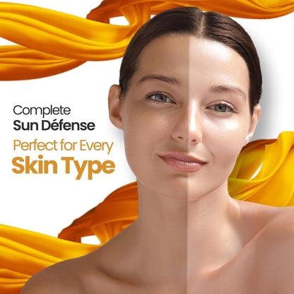 Blisskin Sunscreen SPF 50 PA+++ | 50ml Organic & Non Comedogenic SunscreenSPF50 | UVA, UVB & Blue Light Protection | With Hyaluronic Acid & Vitamin C | No White Cast | For All Skin Types