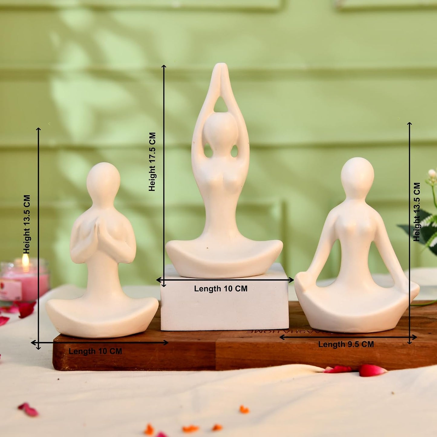 CraftVatika Home Decor Decoration Items for Living Room, Modern Art Lady Yoga Posture Set of 3, Decorative Showpiece Gift for Women, Housewarming Wedding Gifts, Office Shelf Decorations