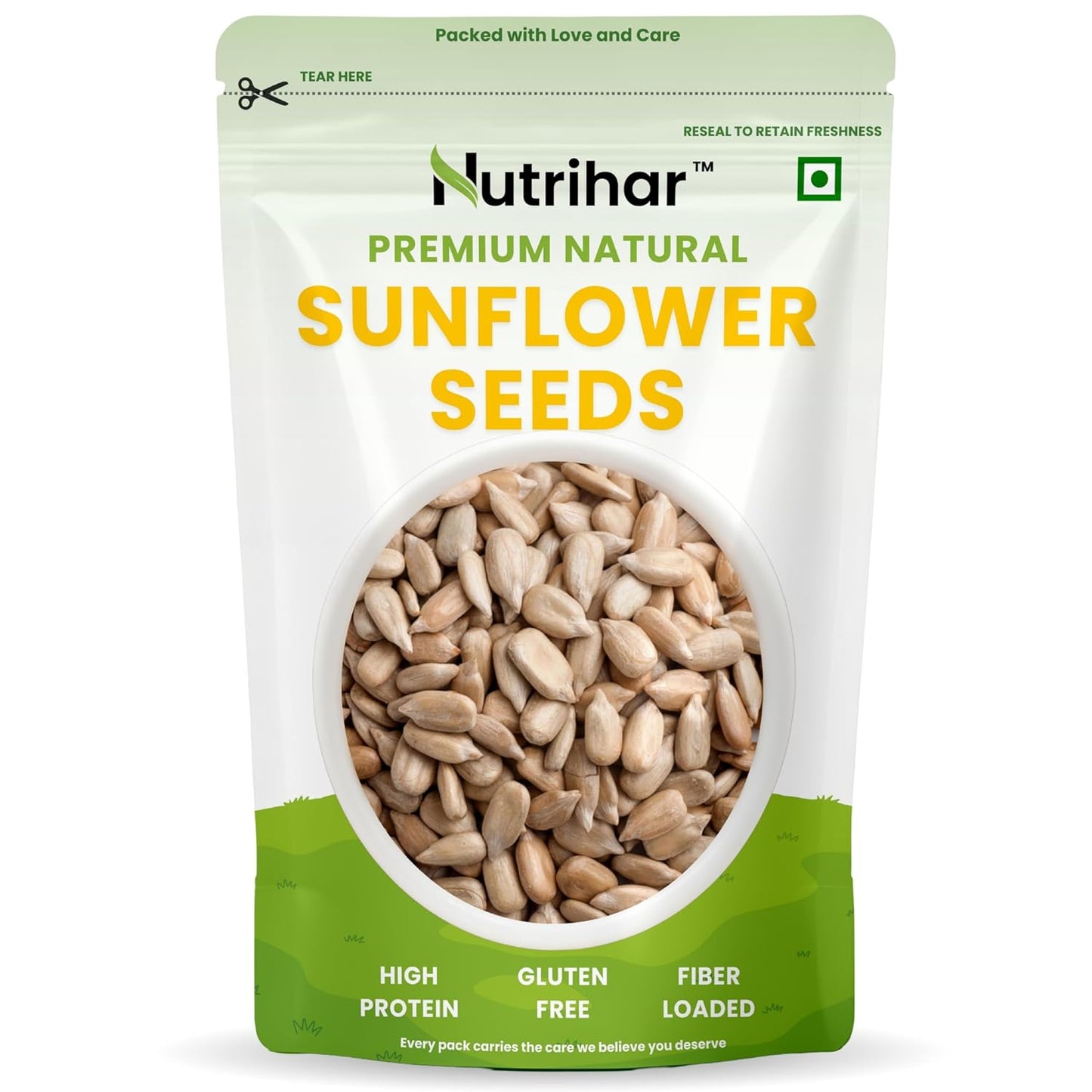 Nutrihar Raw Sunflower Seeds 100g | Double-Cleaned | Protein & Vitamin-E Rich, Sunflower Seeds for Eating | Surajmukhi ke Beej