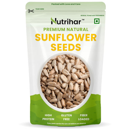 Nutrihar Raw Sunflower Seeds 100g | Double-Cleaned | Protein & Vitamin-E Rich, Sunflower Seeds for Eating | Surajmukhi ke Beej