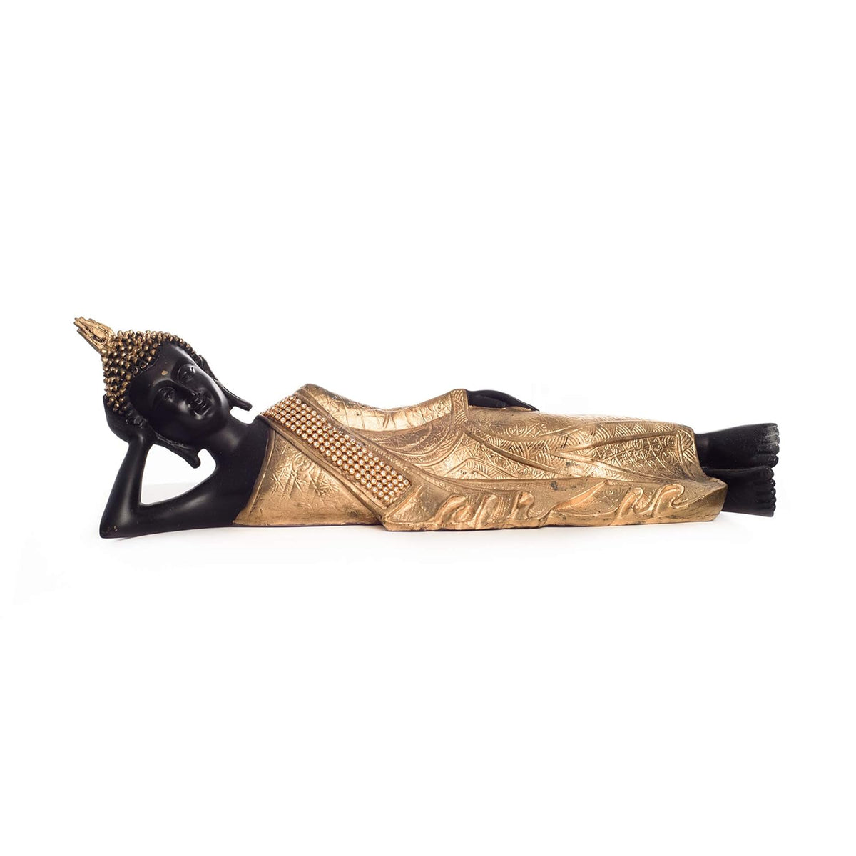 Brass Decorative Thai Reclining Buddha Antique Showpiece
