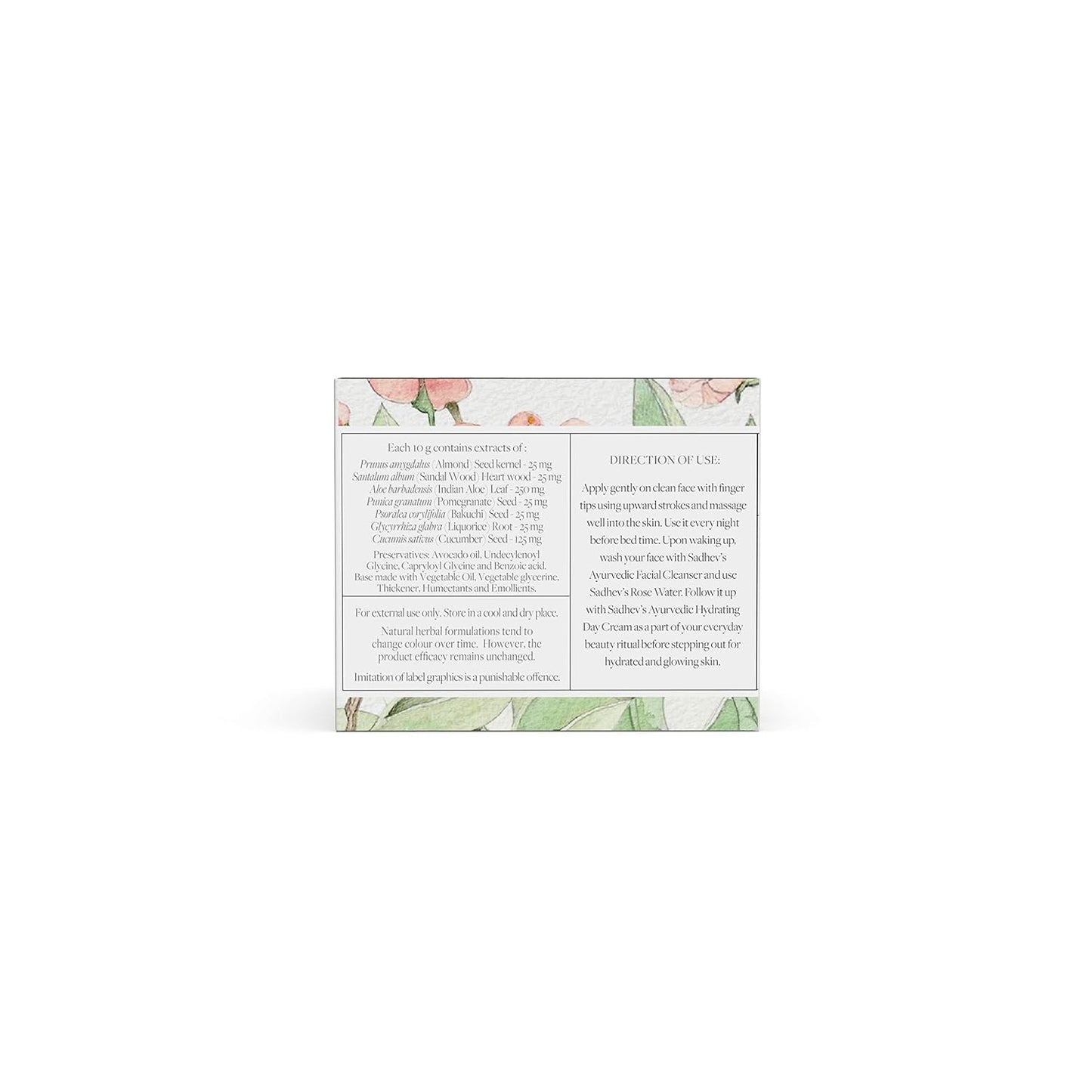 Sadhev Ayurvedic Rejuviniating Night Time Cream With Bakuchi