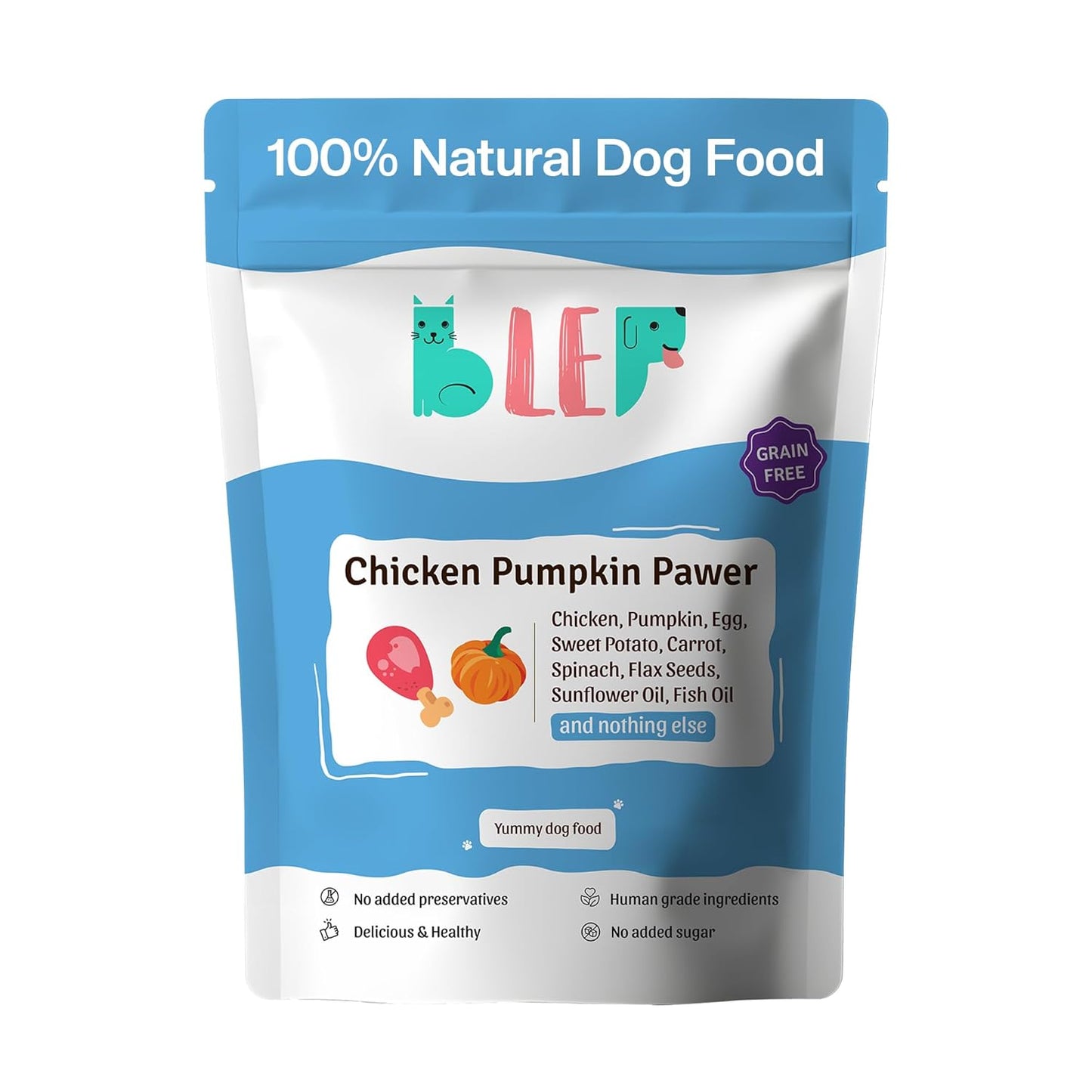 BLEP Dog Food Adult & Puppy | 200g | Dog Wet Food, High Protein, Omega 3&6, Contains Chicken Breast, Egg, Pumpkin, Vegetables, Zero Preservatives, Digestible, Human Grade Fresh (Pack of 1)