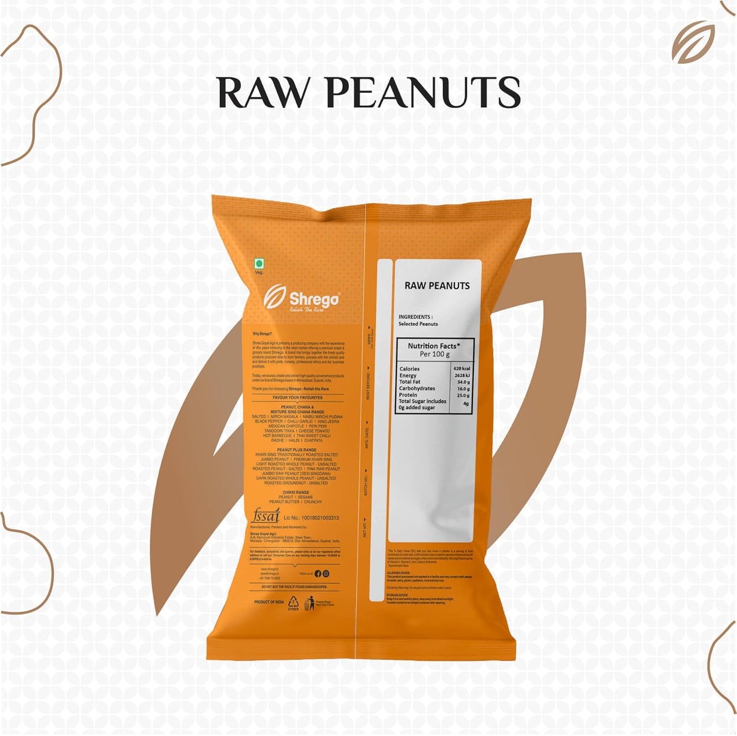 SHREGO Pink Raw Peanut, Vacuum Packed (1 kg) Premium Moongfali