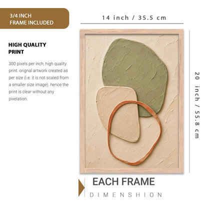 Decorative Boho Wall Art Painting With Frame | Boho Painting For Living Room Bed Room Hotel Wall Decor Digital Reprint (14X20 inch)