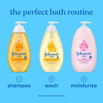 Johnson's Head-to-Toe Gentle Tear-Free Baby & Newborn Wash & Shampoo, Sulfate-, Paraben- Phthalate- & Dye-Free, Hypoallergenic Wash for Sensitive Skin & Hair, 27.1 fl. Oz
