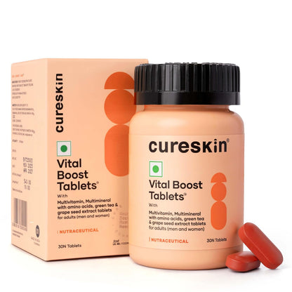 Cureskin Vital Hair Boost Tablets for Hair Fall Control, Hair Growth & Skin Health | Multivitamin Tablet for Men & Women