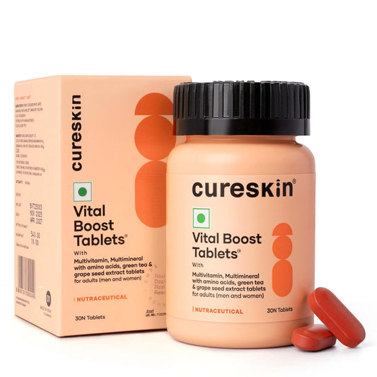 Cureskin Vital Hair Boost Tablets for Hair Fall Control, Hair Growth & Skin Health | Multivitamin Tablet for Men & Women