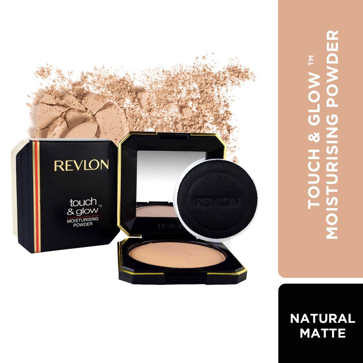 REVLON Touch And Glow Moisturising Compact For Women, All Skin Powder - Natural Matte (12g)