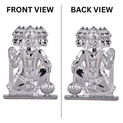 Shree Panchmukhi Hanuman Ji Idol for Car Dashboard – Silver Finish Bajrangbali Murti Divine Protection Symbol for Car & Temple (S973-SLVR)