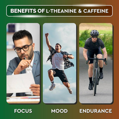 Biotrex Nutraceuticals L-Theanine 200mg Caffeine 100mg Supplement helps to improve Excercise Performance & supports Energy Management - 60 Veg Capsules