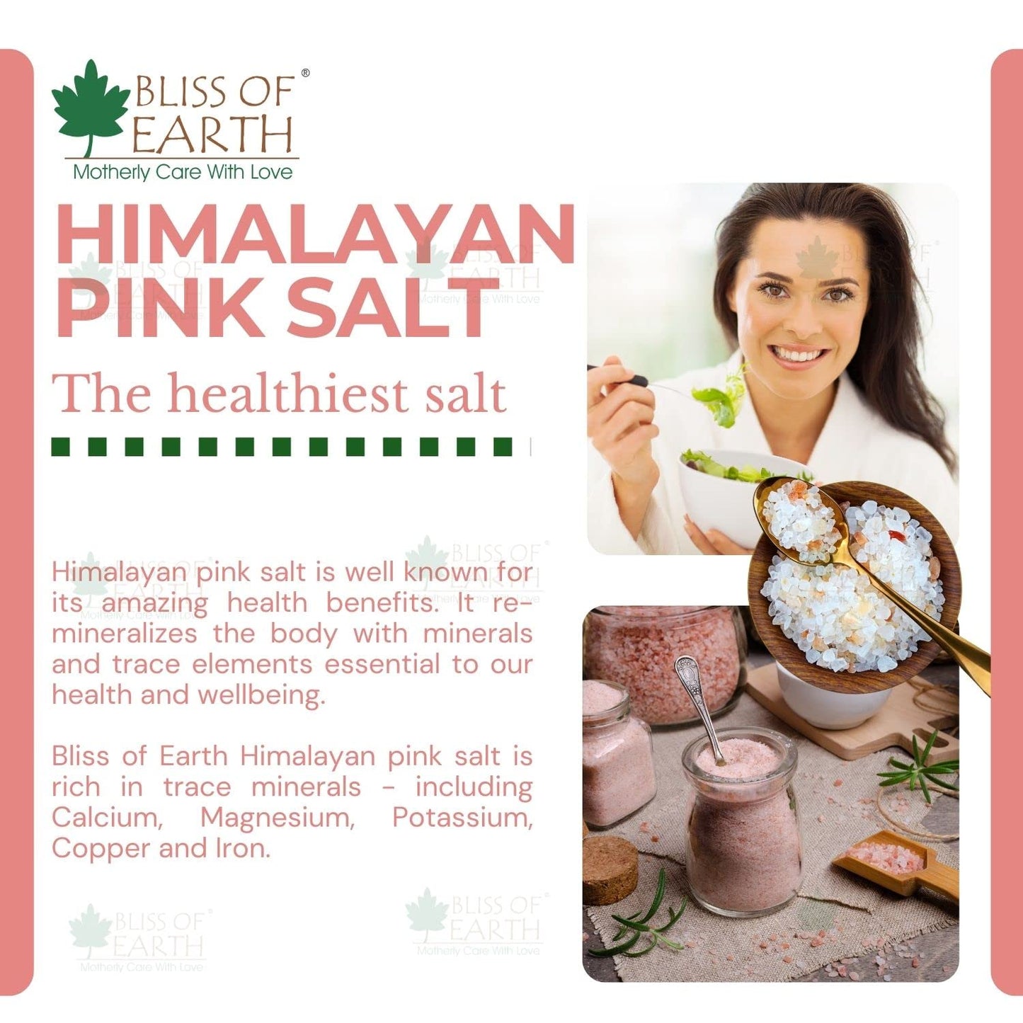 Bliss of Earth 1KG Fine Powder Pakistani Himalayan Pink Salt Non Iodised for weight management and Healthy Cooking Natural Saindha Namak