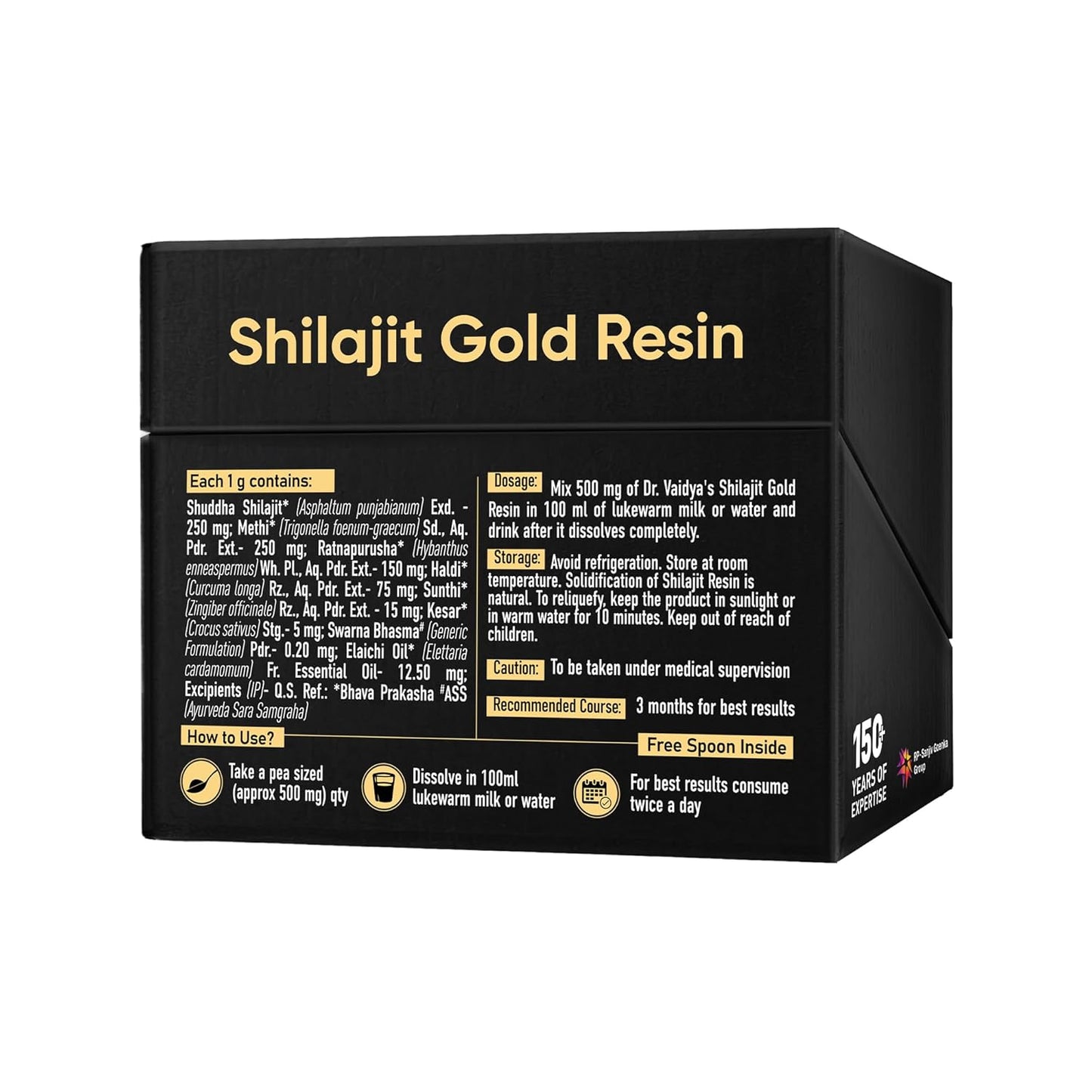 Dr Vaidya’s Shilajit Gold Resin | Helps Boost Stamina, Strength, & Power | Shuddha Shilajit, Swarna (Gold) Bhasma, Kesar, Methi | GMP Certified| (20 grams)