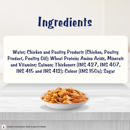Purina Felix Salmon in Jelly, Wet Food for Adult Cats, 85g Pouch | With Salmon in Jelly, Tasty Meaty Chunks, 100% Complete & Balanced Nutrition, Vitamins D & E, Omega 6, Essential Minerals