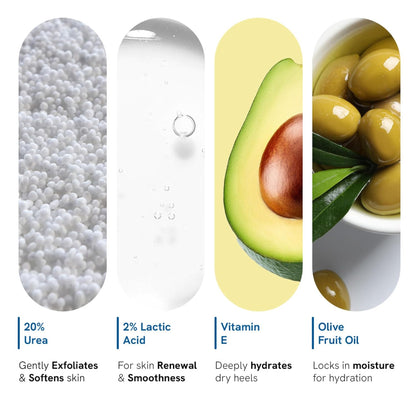 Be Bodywise 20% Urea Foot Cream Roll On 50ml | For Dry & Cracked Heels | With 2% Lactic Acid, Olive Oil & Vitamin E | Helps Repair and Moisturise Cracked Heels