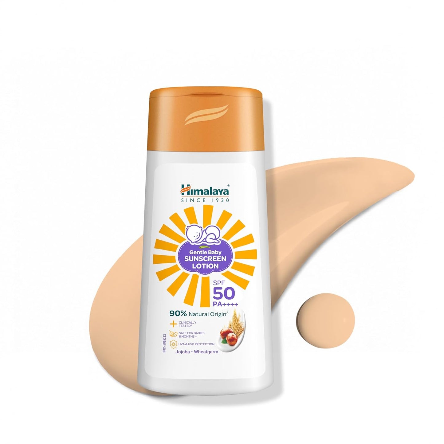 Himalaya Gentle Baby Sunscreen Lotion 50ml | SPF 50 PA++++ | UVA & UVB Broad Spectrum Protection For All Skin Types | With Jojoba Oil & Vitamin E | Non-Greasy, No White Cast|