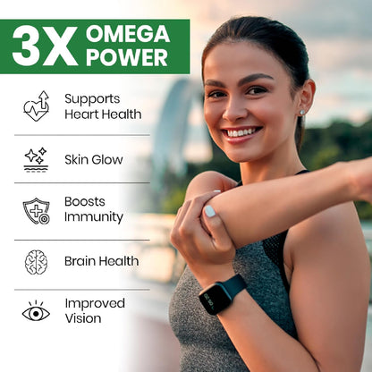 Vlado's Himalayan Organics Omega 3 6 9-2000mg/Serving I Vegetarian Omega 3 Supplement I Support Muscle,Bone,Heart & Skin - No Burps, No Fish Oil Used Capsules for Men & Women- 60 Capsules