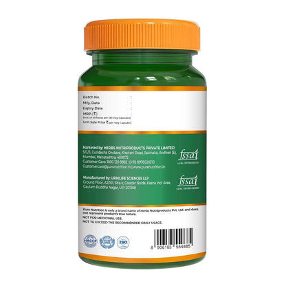 Pure Nutrition Zinc Glycinate Supplement (66 mg) | 120 Veg Capsules | 13.2 mg Elemental Zinc | Daily Zinc Supplement for Skin, Hair & General Wellness