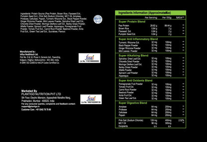 Nutritional information panel for a supplement on a black background with Fussel branding.