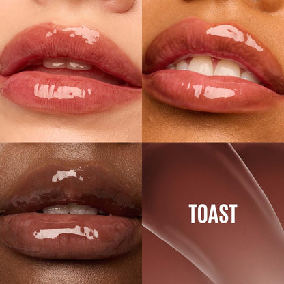 Maybelline New York Lifter Gloss Hydrating Lip Gloss, Toast | Gloss Hydrating Honey'd Lip Gloss with Hyaluronic Acid