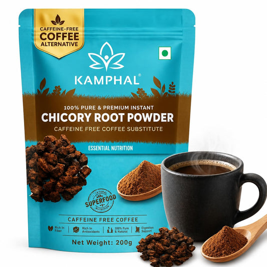 Kamphal Instant Roasted Chicory Root Powder 200g | Caffeine Free Coffee Substitute, Brew with Coffee and Other Beverages