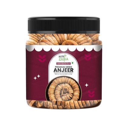 NUTRIZAIKA Premium Dried Anjeer/Figs 100G | Jumbo Afghani Anjeer | Low in Fat | Dry Fruits in Fresh | Natural, Handpicked, Sun-Dried, Figs | Low in Fat | Dry for Weight Management | Soft Anjir