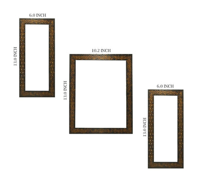 3 PC Set of Floral Paintings (1086) Without Glass 5.2 X 12.5, 9.5 X 12.5, 5.2 X 12.5 INCH-Multicolour
