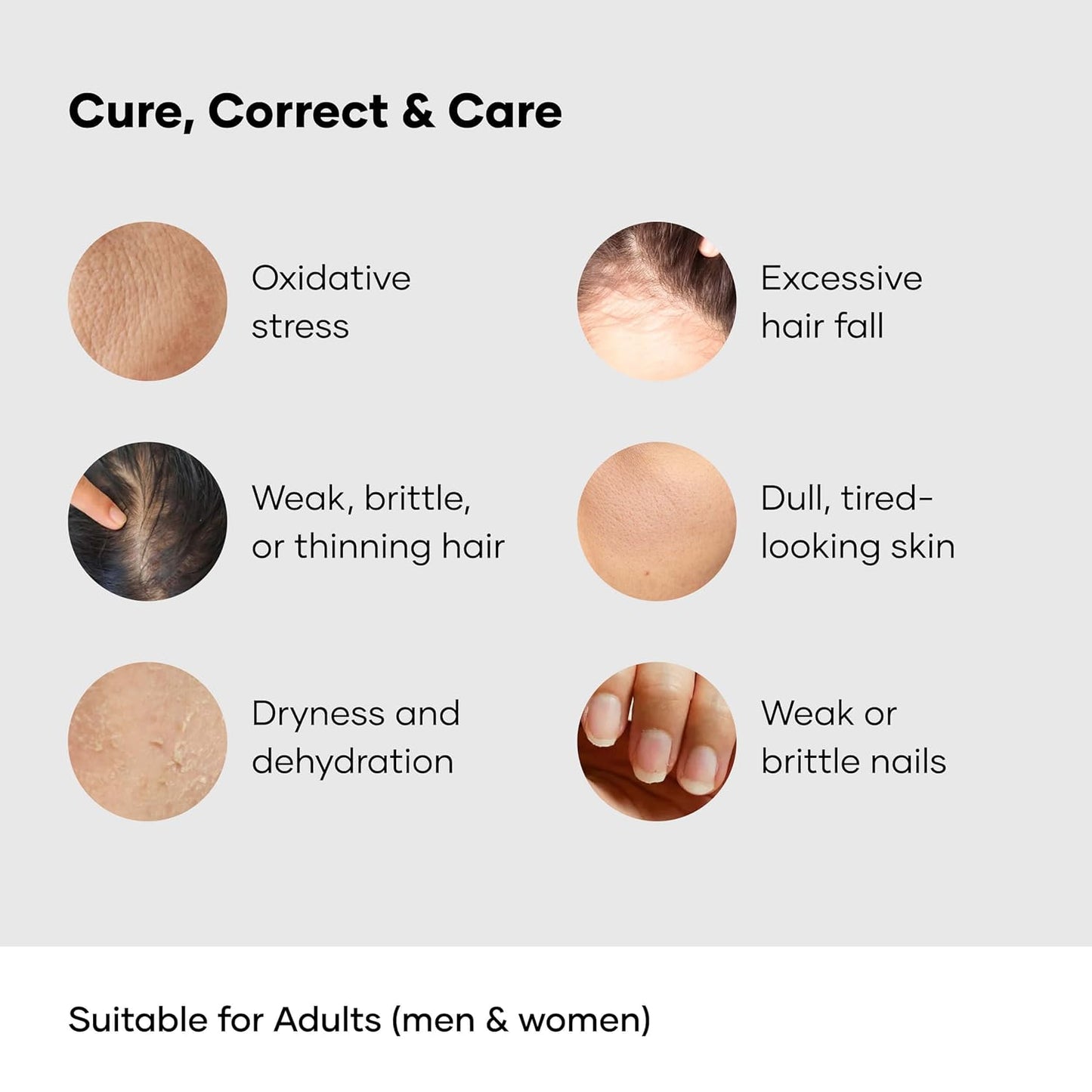 Cureskin Vital Hair Boost Tablets for Hair Fall Control, Hair Growth & Skin Health | Multivitamin Tablet for Men & Women