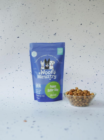 Woof Ministry Peanut Butter Bites for Dogs, Minimal Ingredient Dehydrated Dog Treats (Veg Treats -100 Grams)