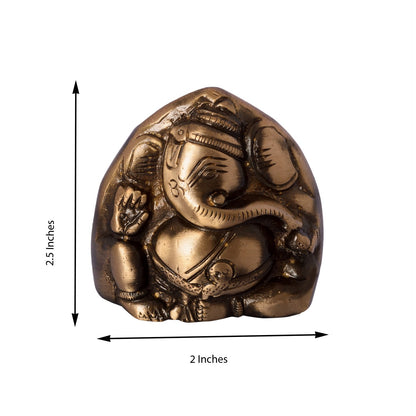 Brass Double Sided Lord Ganesha Idol for Home Decor Car Dashboard | Ganesha Statue | Ganesh Ganpati Murti Gift for Diwali Housewarming Birthday