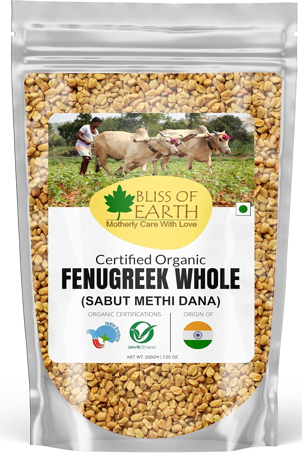 Bliss of Earth Certified Organic 200gm Fenugreek seed (Sabut Methi Dana) spices and masala For | hair grow | Boosting metabolism & Immunity | Weight Loss | Healthy cooking