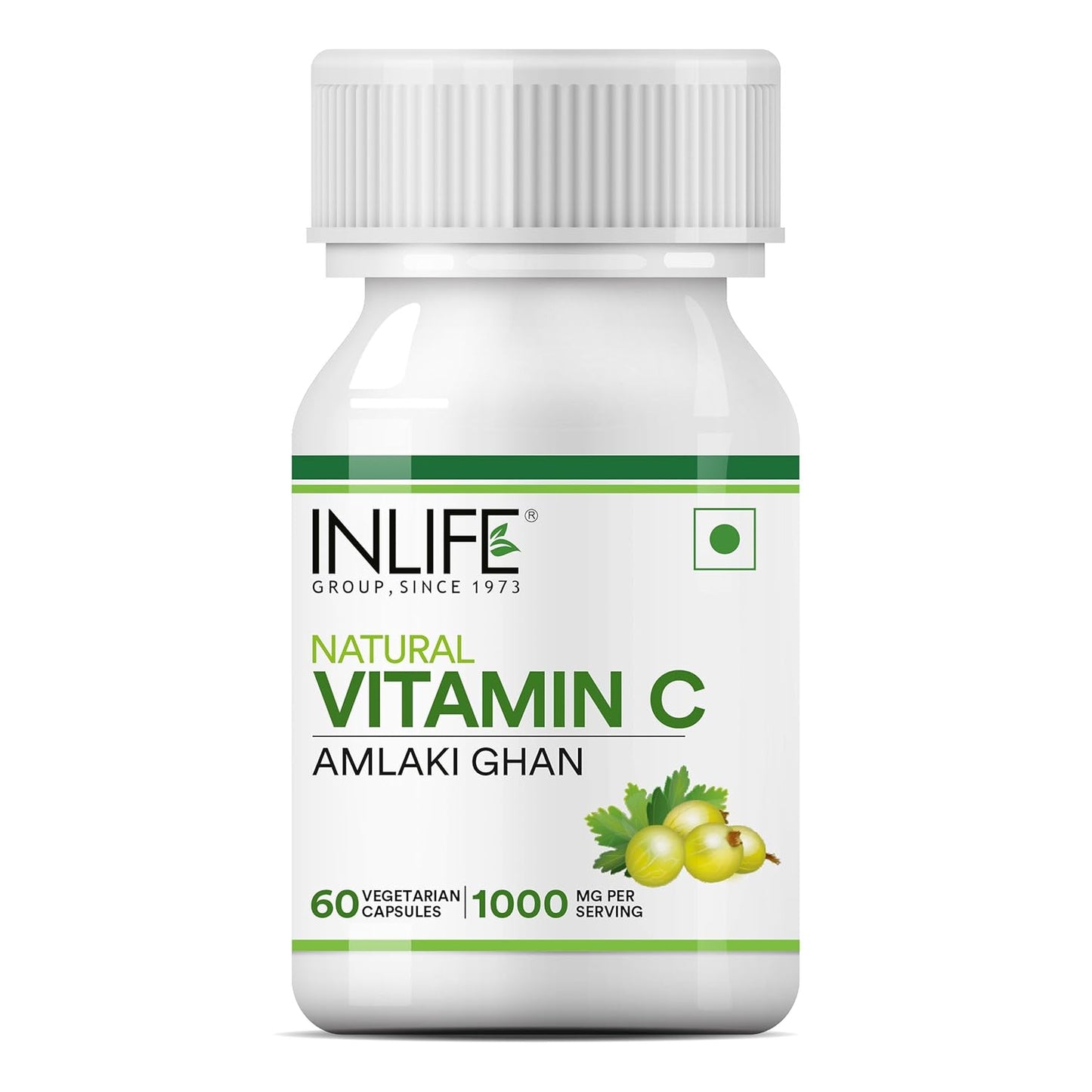 INLIFE Natural Vitamin C Amla Extract Supplement | Immunity, Overall Wellness for Men and Women - 60 Vegetarian Capsules (Pack of 1, 60)