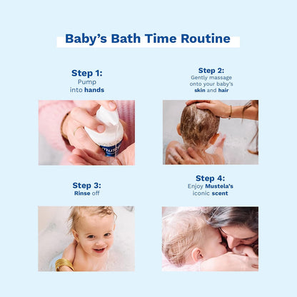 Mustela Baby Body Wash and Shampoo with Avocado 100ml – Head to Toe Wash for Bath | Baby Shampoo | Gentle Cleansing Gel with Vitamin B5