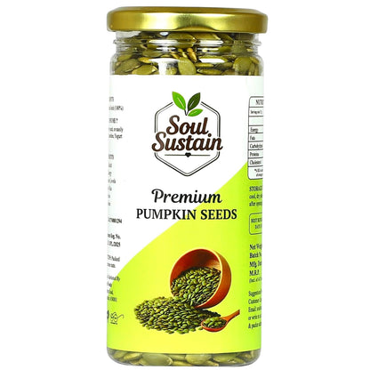 SoulSustain Pumpkin Seeds| Raw Pumpkin Seeds | Edible Seeds for Daily Nutrition | Plant Based Protein | Roasted Snack, Smoothies, Baking, Salads, Keto & Vegan Diet
