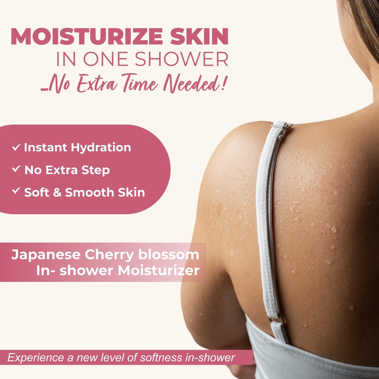 The Love Co Japanese Cherry Blossom In-Shower Moisturizer | Body Lotion-Like Hydration Spray | Fast-Absorbing, Non-Greasy Shower Moisturizer for Dry Skin | Coconut Oil & Shea Butter | 250ml
