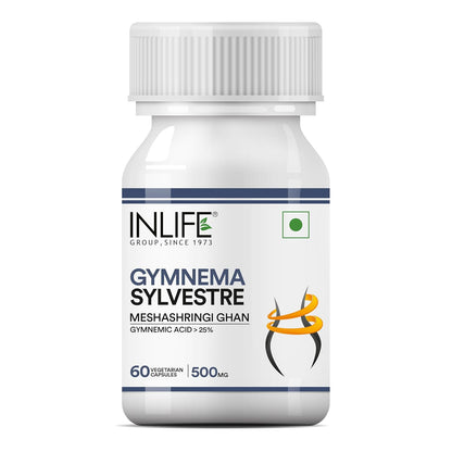 INLIFE Gymnema Sylvestre Capsules 500mg | Ayurvedic Herbal Supplement for Blood Sugar Wellbeing - 60 Vegetarian Capsules (Pack of 1, 60)