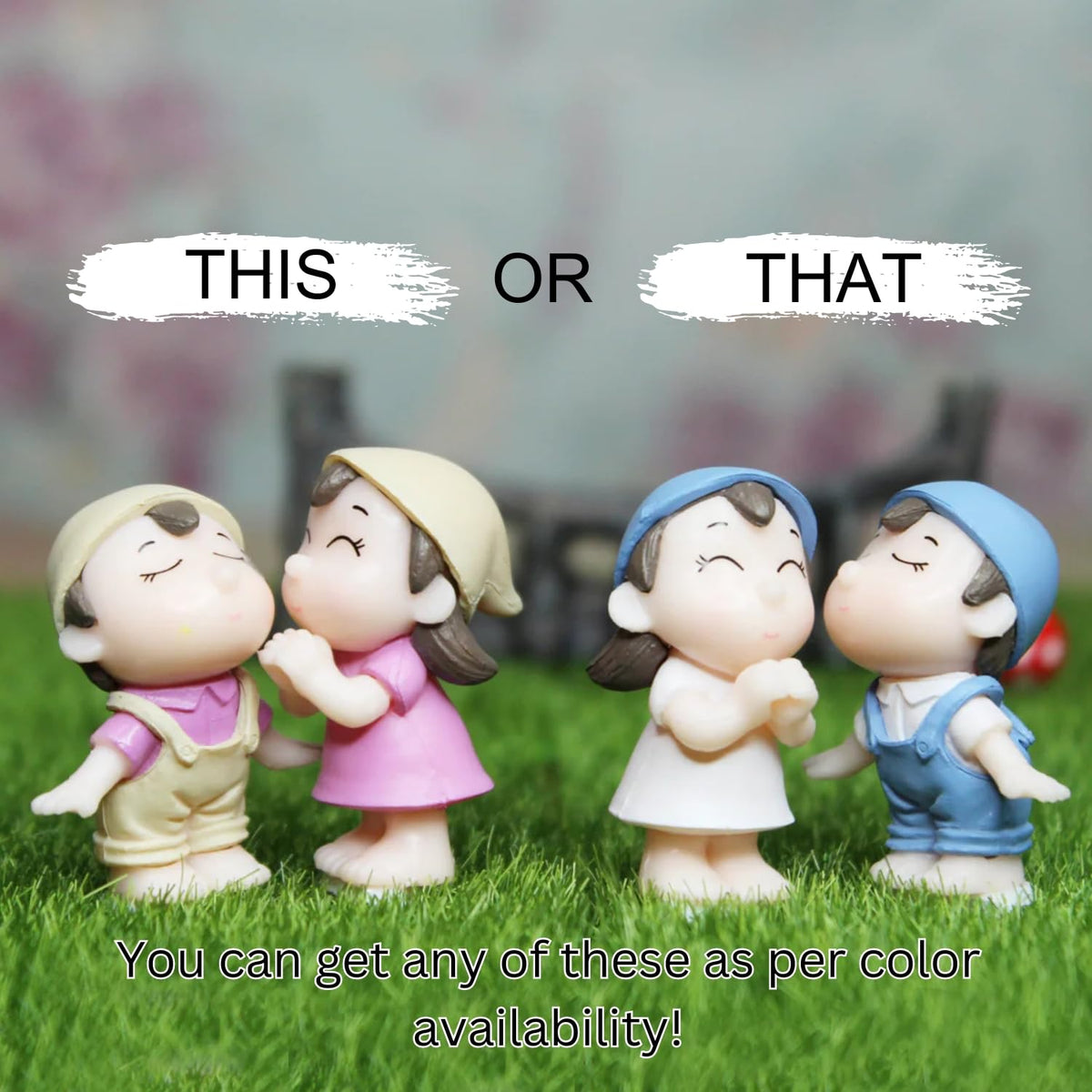 1 Set Cute Miniature Figurine Gift for Your Love Romantic Valentine Day Gift for Girlfriend, Boyfriend Small Baby Couple Showpiece Valentine Day Gift Items Miniature Adventure Showpiece