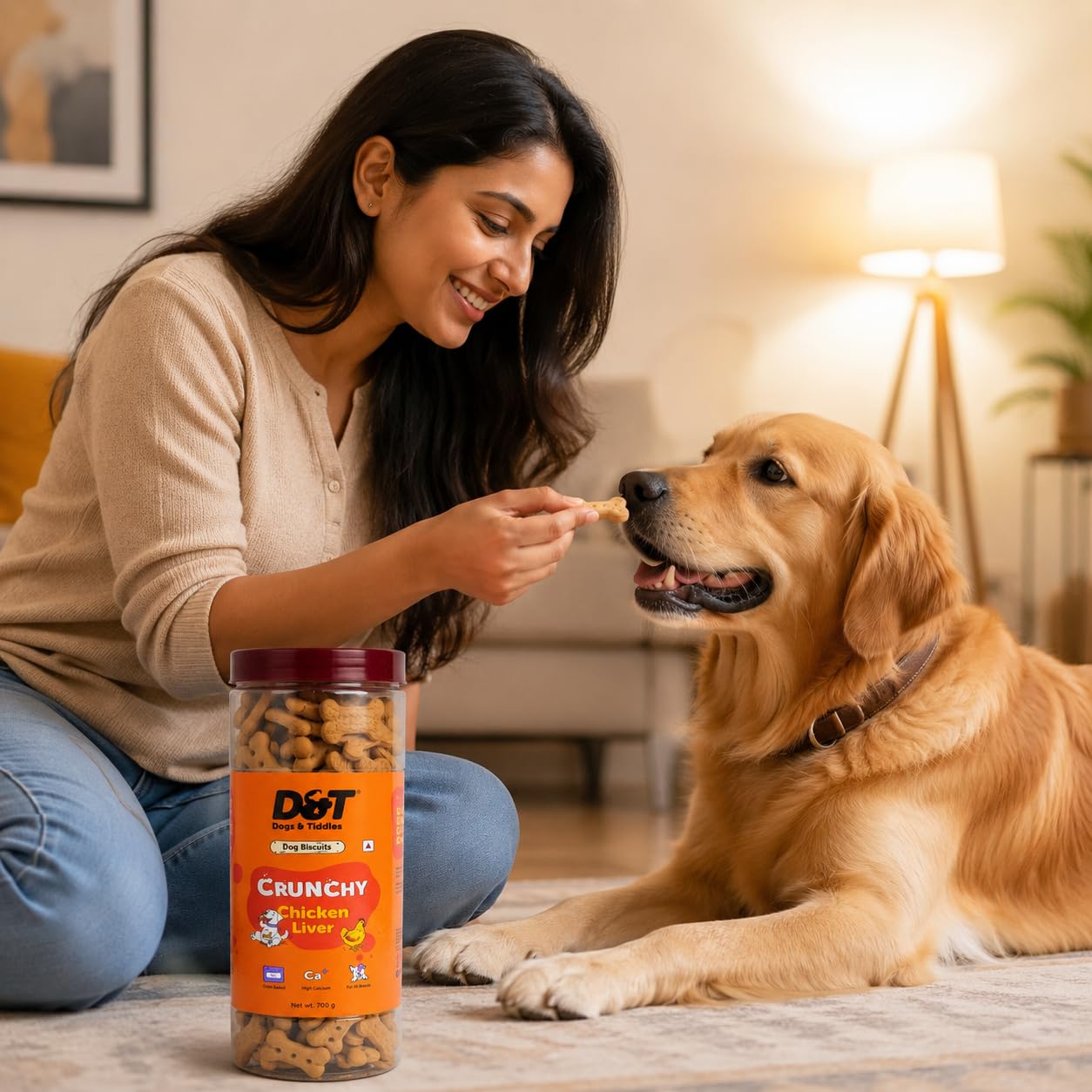 Dogs & Tiddles Chicken Liver Dog Biscuits 700g | Oven Baked Crunchy Dog Treats | High Calcium Dog Snacks for All Life Stages & All Breeds