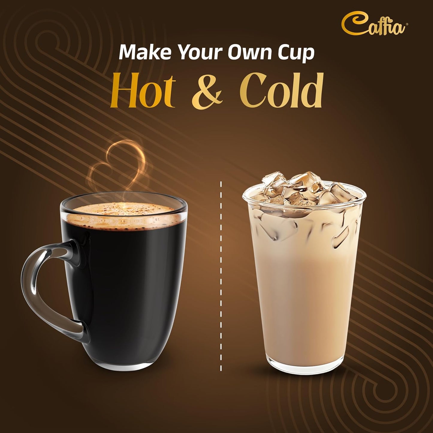 CAFFIA Original Classic 100% Arabica Instant Coffee | Freeze Dried Coffee Powder - 50g | Make Cafe Style Hot or Cold Coffee, Black Coffee, Cappuccino, Latte at Home | Rich & Smooth Taste