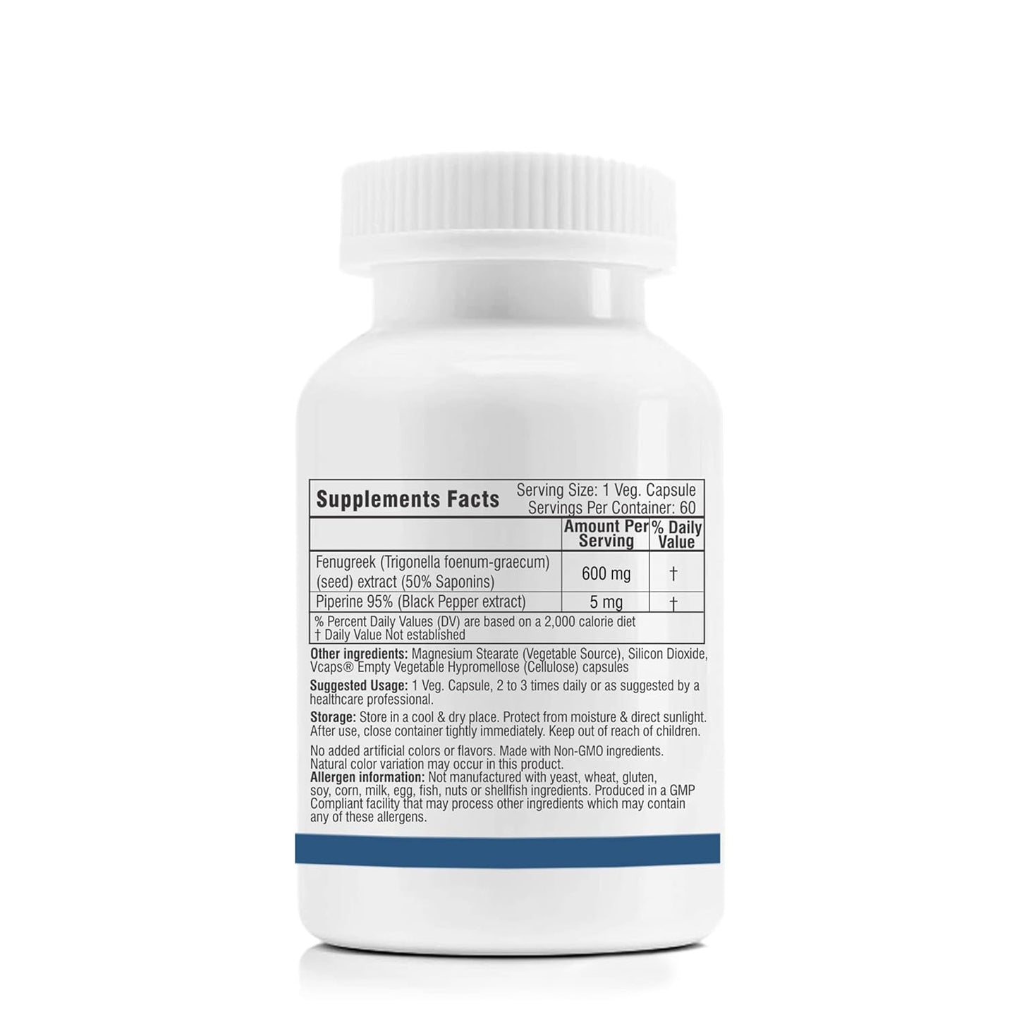 Supplement bottle with label on a white background