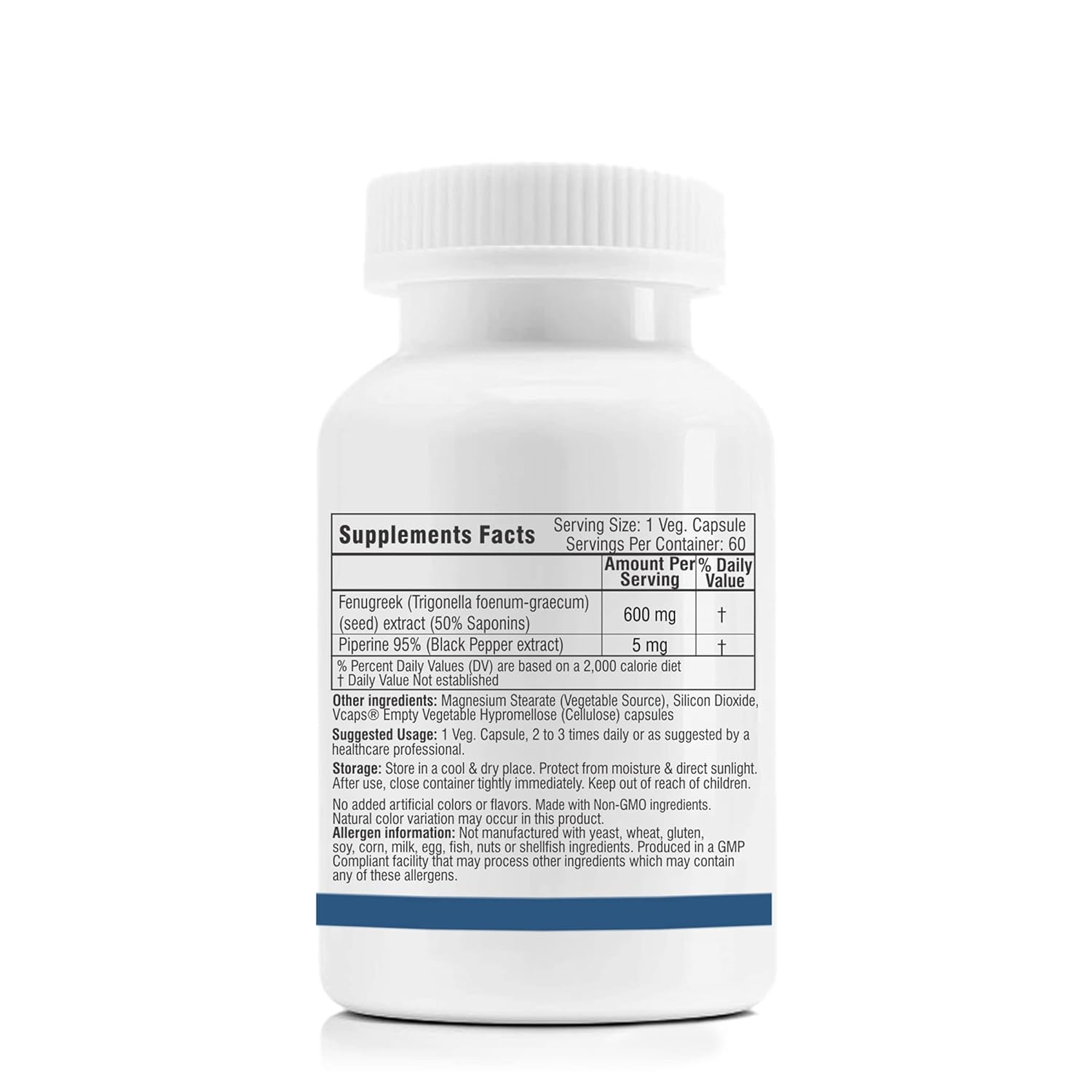 Supplement bottle with label on a white background