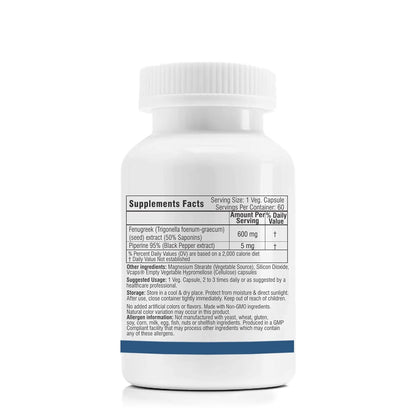 Supplement bottle with label on a white background