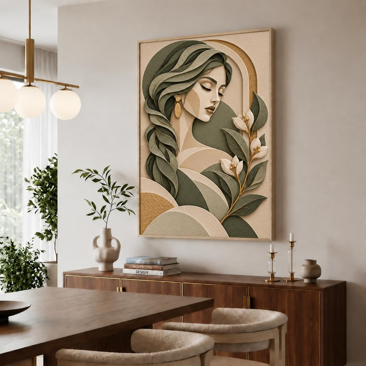 Botanical Woman Face Art- 4