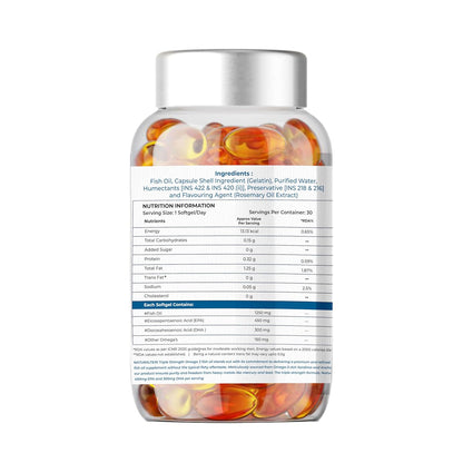 Supplement bottle with nutritional information on a white background