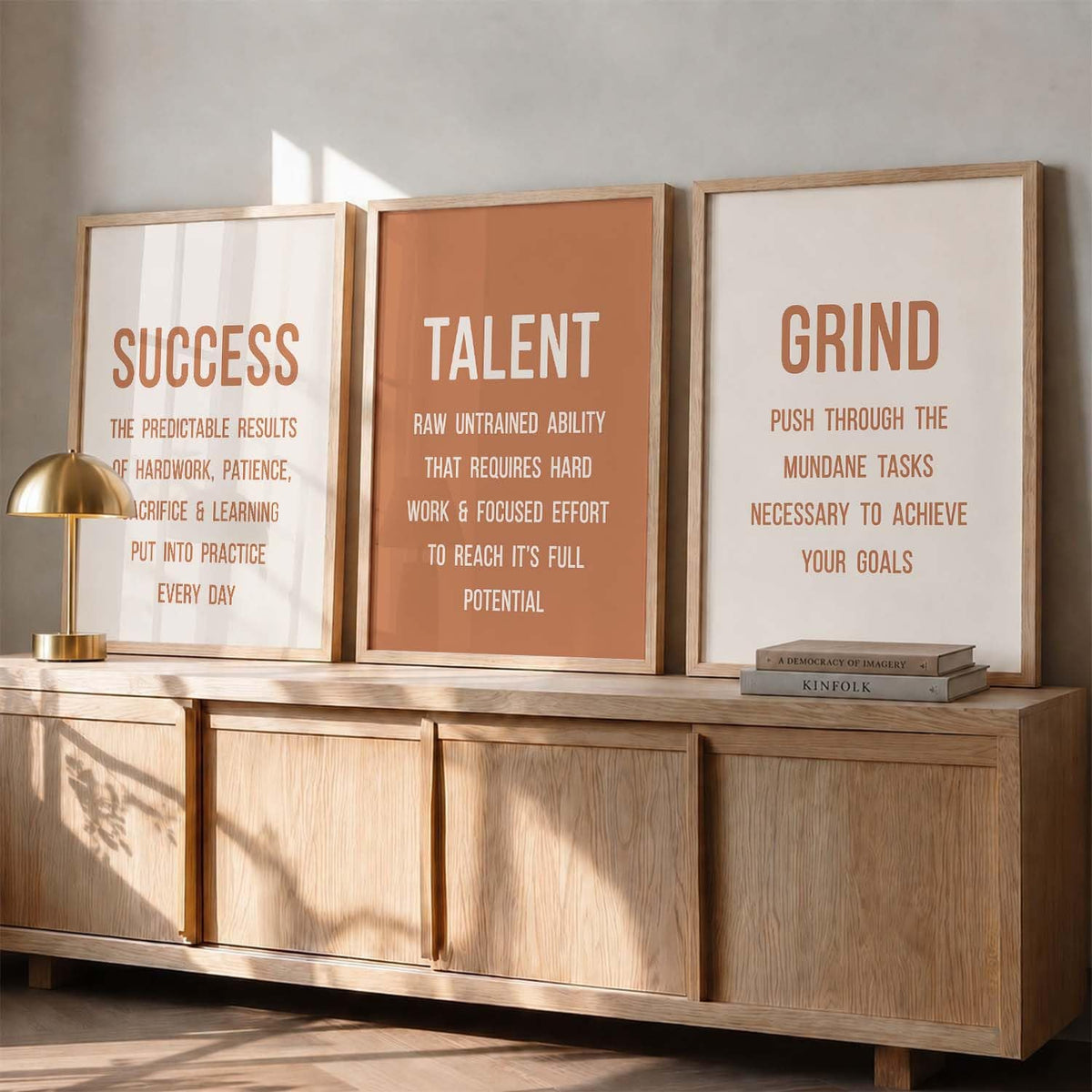 Motivational Wall Art Poster With Frame Home Decor Wall Painting For Living Room Office Bedroom engineered wood Set of 3 (13X17 inch)