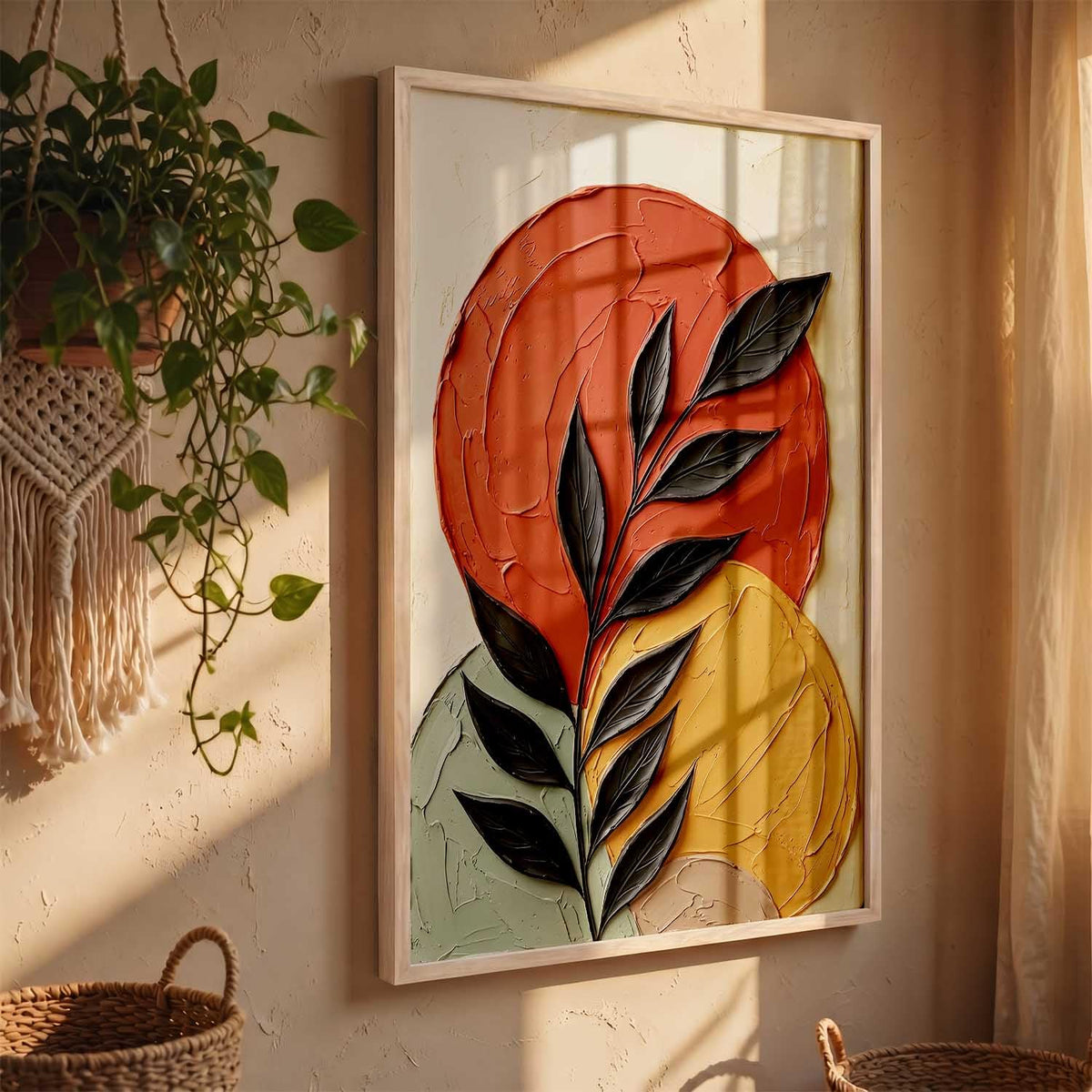 Aesthetic Botanical Art Home Decoration Painting | Floral Paintings With Frame For Living Room Bed Room Hotel Wall Decor Digital Reprint (13x17 inch)